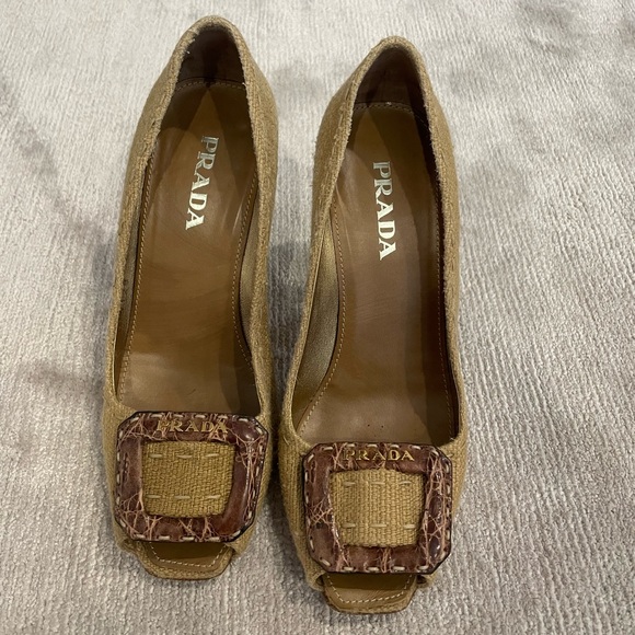 Prada Shoes - Vintage Prada PeepToe Heels